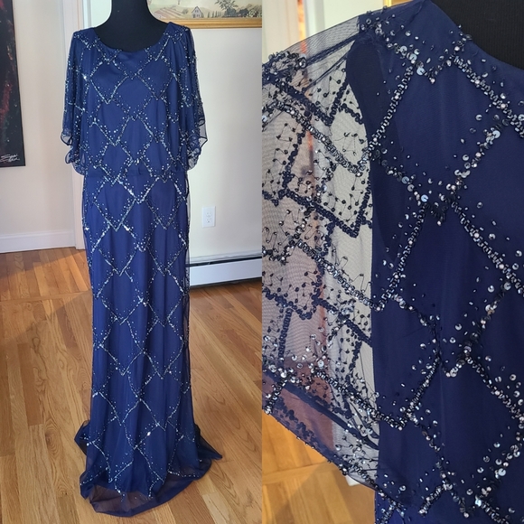 Adrianna Papell Dresses & Skirts - Beading sequins flashy bridesmaid wedding prom dress - Adrianna Papell